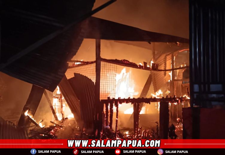 Pos Peka Dan Pangkalan Ojek Di Leo Mamiri Timika Tadi Pagi Diduga Dibakar Sejumlah Pemuda