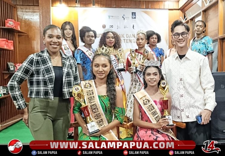 Carolina Katty Dan Ave Reinha Raih Mahkota Puteri Anak Dan Remaja Papua Tengah 2026, Melaju Ke Tingkat Nasional