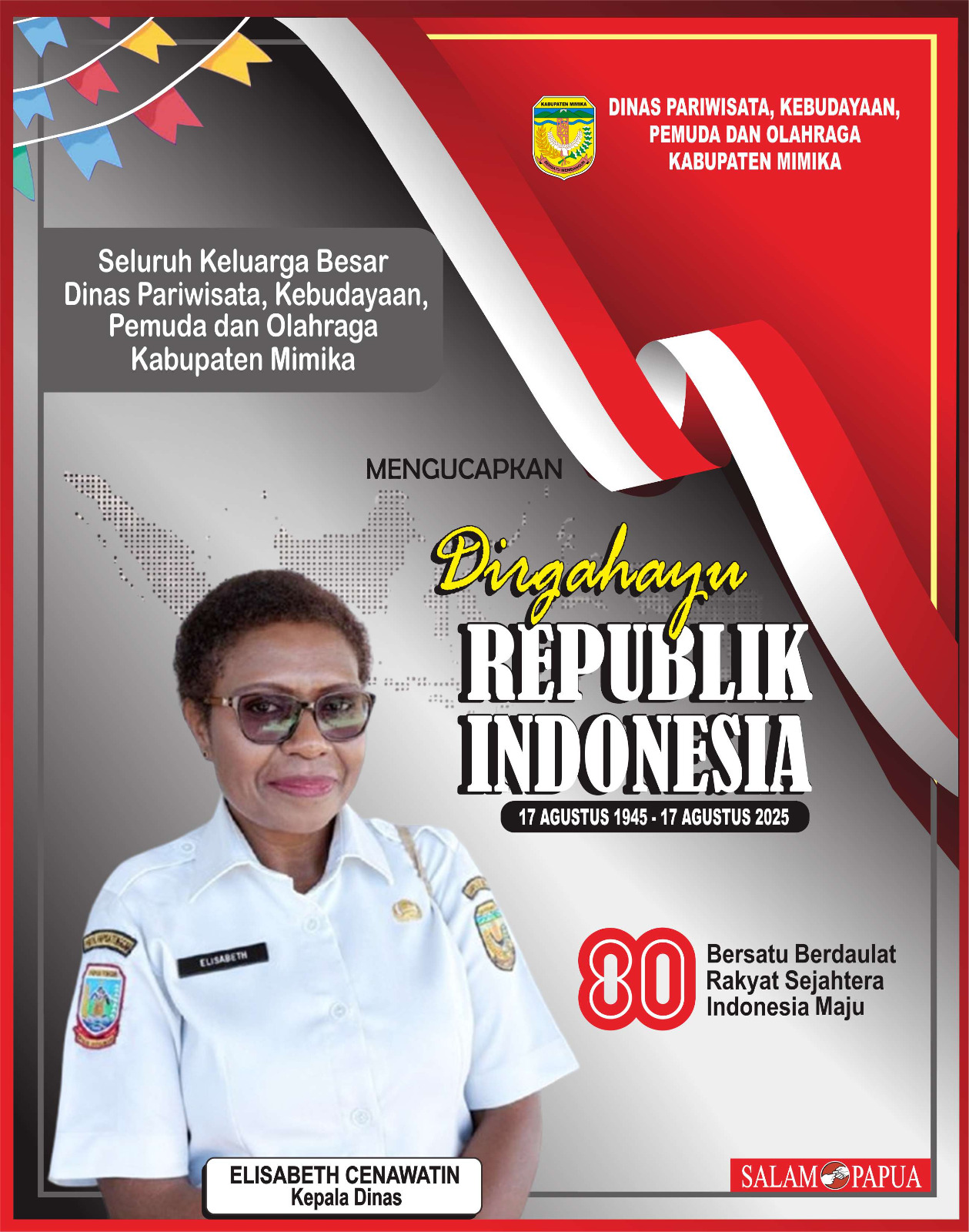 Iklan HUT RI 80 Disparbudpora