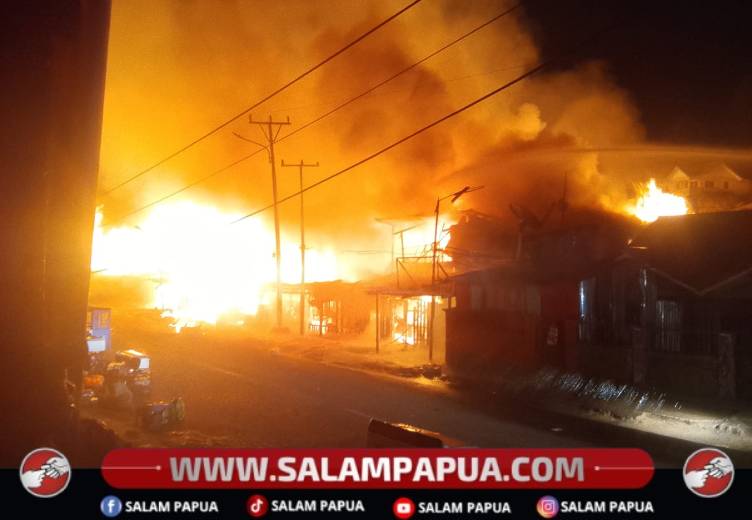 Kebakaran Hebat Di Pasar Paniai Timur, 11 Orang Ditemukan Meninggal Dunia