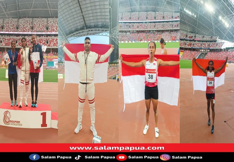 Tim Pelatnas Atletik Mimika Raih Empat Medali Di Ajang 84th Singapore Open