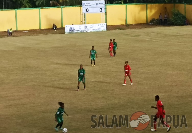 Tim Sepakbola Putri Papua Pegunungan Putri Kalahkan Tim Papua Selatan 3 Gol Tanpa Balas