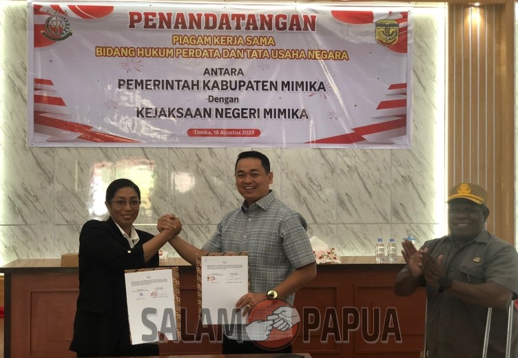 Pemkab Dan Kejari Mimika Jalin Kerjasama Bidang Hukum Perdata Dan Tata Usaha Negara