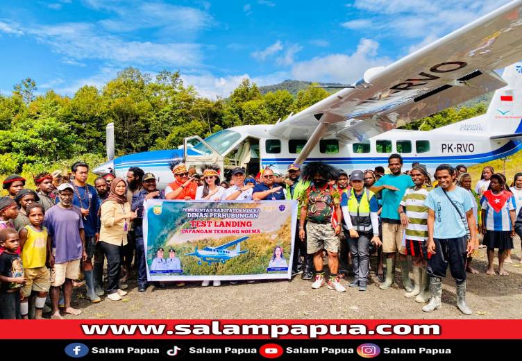 Lolos Verifikasi, Dishub Mimika Uji Coba Pendaratan Di Lapter Noema Jila