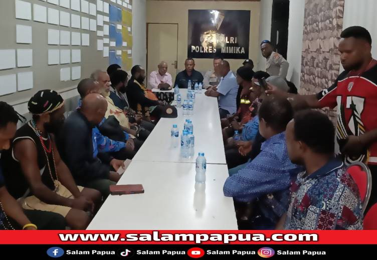 Lewat Mediasi Di Polres Mimika, Dua Kelompok Di Kwamki Narama Sepakat Berdamai