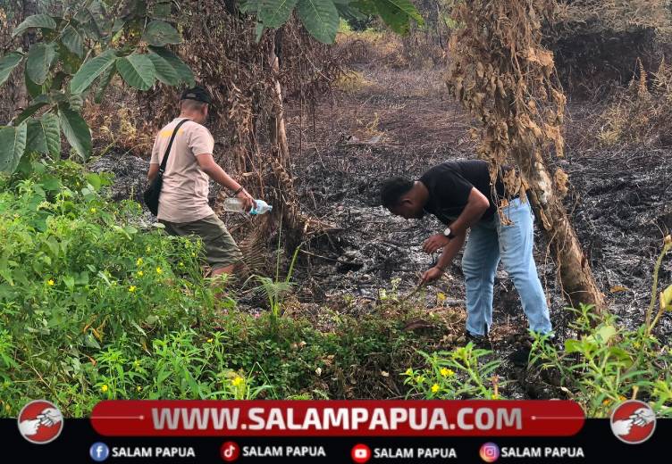 Kebakaran Lahan Di SP7 Hebohkan Warga, Polsek Kuala Kencana Sigap Respons Ke TKP