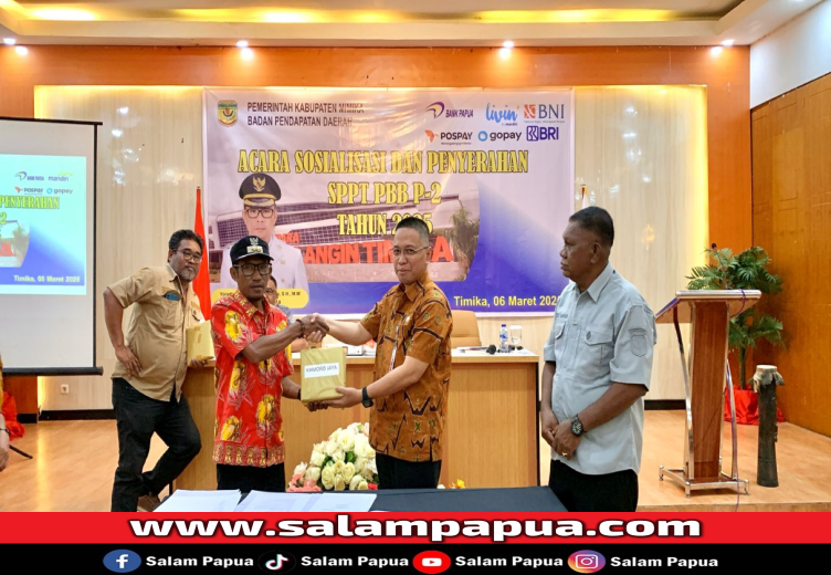 Bapenda Mimika Serahkan SPPT PBB-P2 2025, Potensi Pajak Capai Rp 89 M