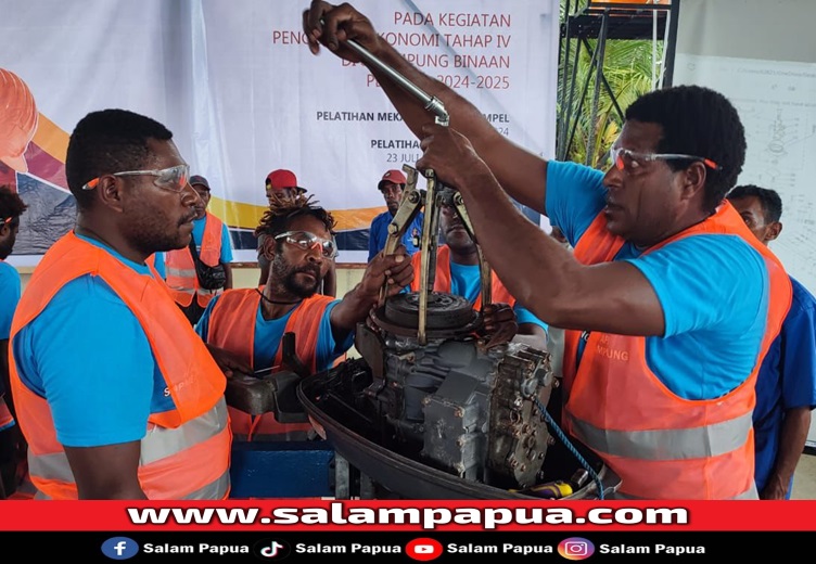 50 Masyarakat Kamoro Ikut Pelatihan Mekanik Motor Tempel Dan Pertukangan