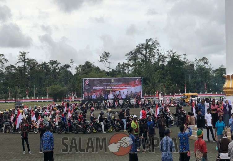 Komunitas Motor Dan Mobil Timika Konvoi Merah-Putih Memeriahkan HUT RI Ke-78