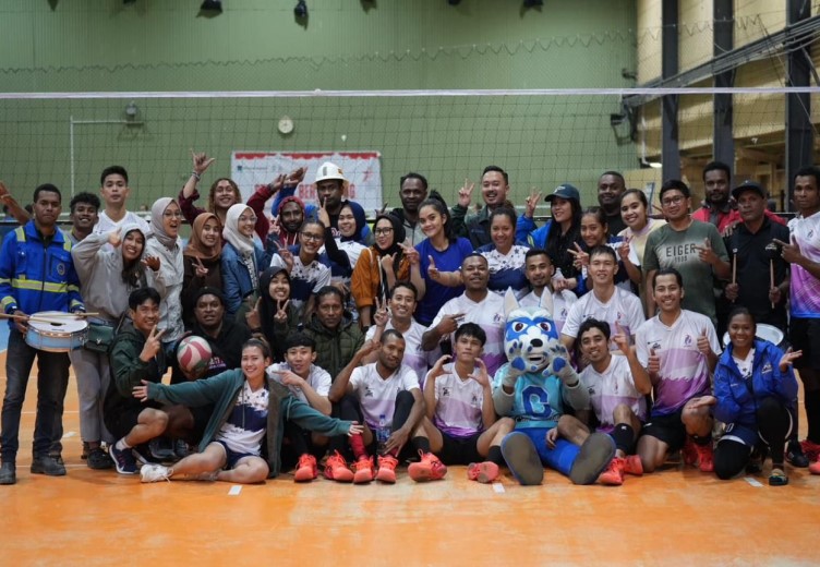 Laga Perdana Bakors Voli PTFI, Tim Concentrating Menang Penuh
