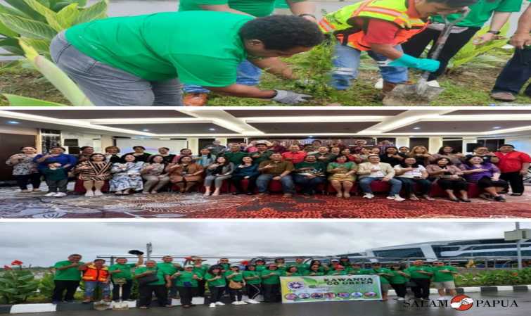 KERUKUNAN KELUARGA KAWANUA MIMIKA GELAR “KAWANUA GO GREEN” DI BANDARA MOZES KILANGIN
