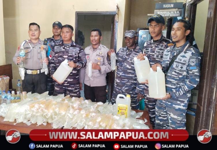 Pemilik Kabur, Aparat Gabungan Amankan 164,5 Liter Sopi Di Pelabuhan Poumako