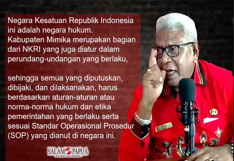 PLT BUPATI MIMIKA TEGAS TANGGAPI SK MENDAGRI YANG BEREDAR DI MEDSOS, BERIKUT PERNYATAANNYA