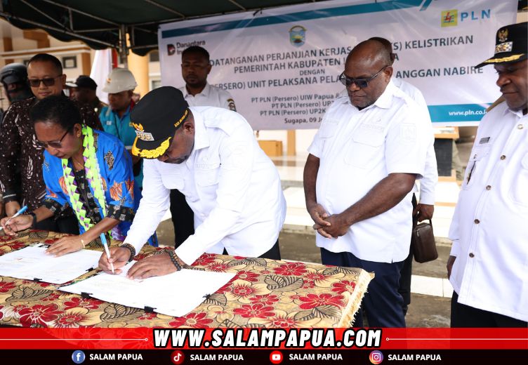 Pemkab Intan Jaya Dan PLN Tandatangani MoU, Gubernur Meki Nawipa: Tidak Boleh Lagi Ada Daerah Yang Gelap