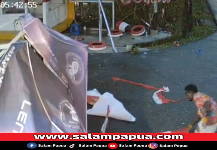 Polisi Temukan Bendera Merah Putih Dibakar Saat Kericuhan Di SP2 Timika