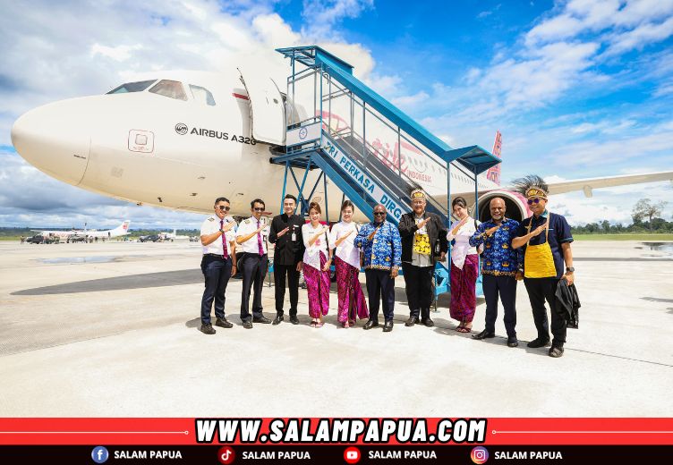 Batik Air Landing Perdana Di Nabire, Gubernur Meki Nawipa: Konektivitas Udara Di Papua Tengah Terus Berkembang