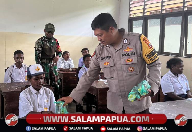 Bhabinkamtibmas Agimuga Sosialisasikan Bahaya Rokok Dan Vape Kepada Pelajar