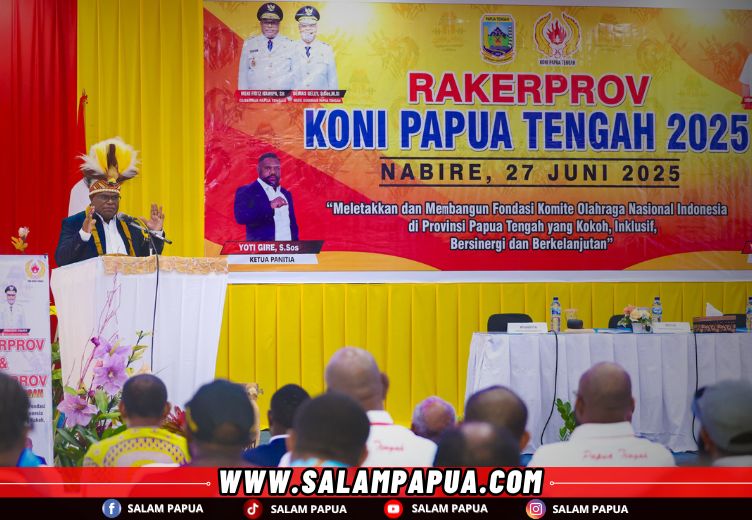 Buka Rakerprov KONI Papua Tengah, Gubernur Meki Nawipa Tekankan Langkah Strategis Dan Bersinergi