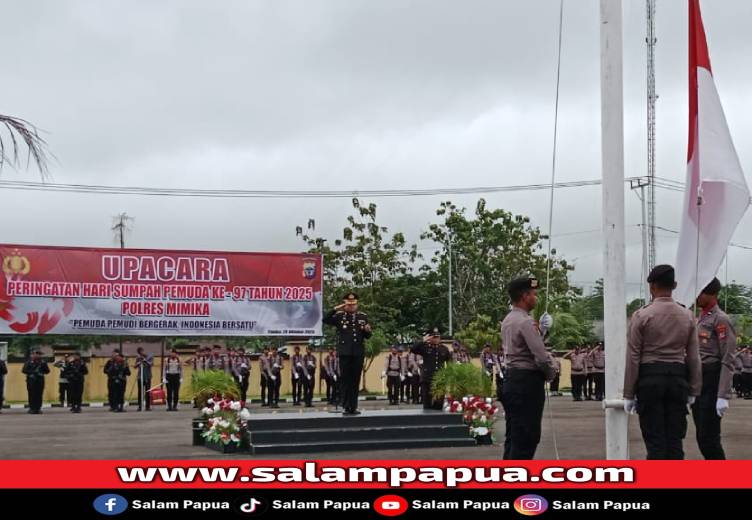 Polres Mimika Gelar Upacara Hari Sumpah Pemuda Ke-97, Polisi Harus Jadi Corong Persatuan