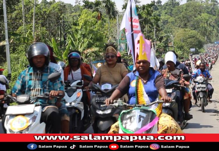 Sambut HUT Pekabaran Injil Ke-87, Umat Kingmi Di Nabire Gelar Pawai Keliling Kota