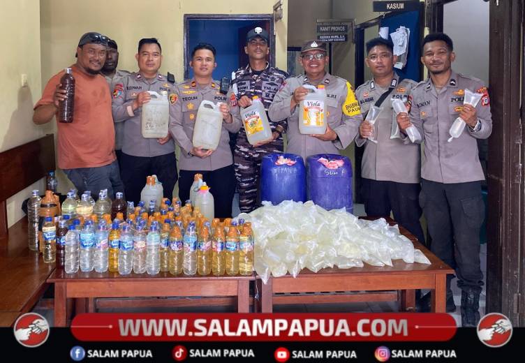 Polsek Poumako Amankan 288 Liter Miras Lokal Selundupan Penumpang KM Leuser