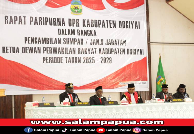 Jabat Ketua Definitif DPRK Dogiyai, Yesaya Adii: Siap Perjuangkan Aspirasi Rakyat