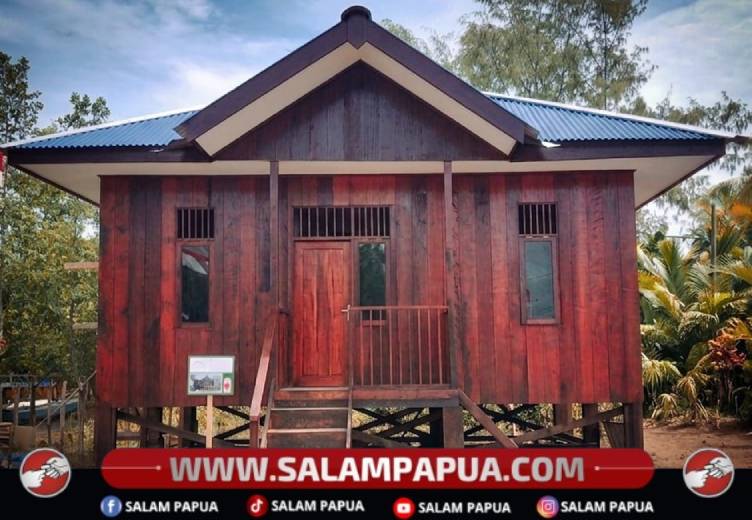 4.	Penampakan RTLH yang menjadi sasaran kegiatan TMMD telah rampung dikerjakan (Humas Kodim 1710/Mimika)