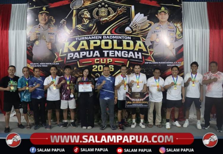 PB Anda A Raih Juara Umum, Turnamen Bulutangkis Kapolda Papua Tengah Cup 2026 Berakhir