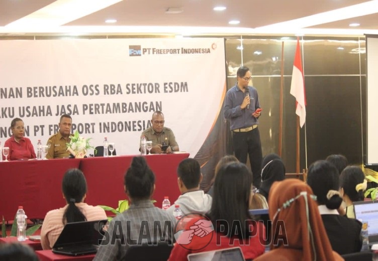 PEMPROV PAPUA TENGAH SOSIALISASI PERIZINAN OSS-RBA SEKTOR ESDM KEPADA KONTRAKTOR PTFI