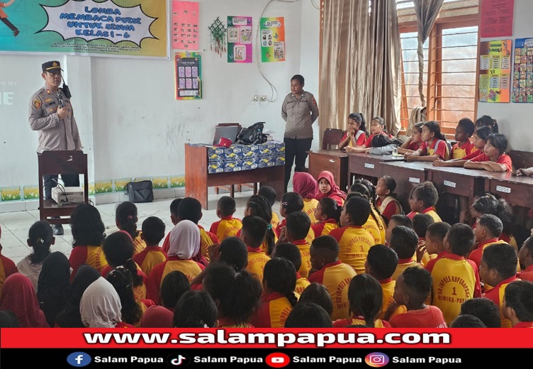 Cegah Aksi Bullying Di Sekolah, Polsek Mimika Baru Gelar Sosialisasi Di SD Koperapoka I