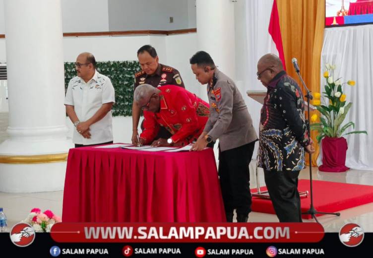 Perkuat Penanganan Korupsi, Pemkab Mimika Teken MoU Dengan Kejaksaan Dan Polres