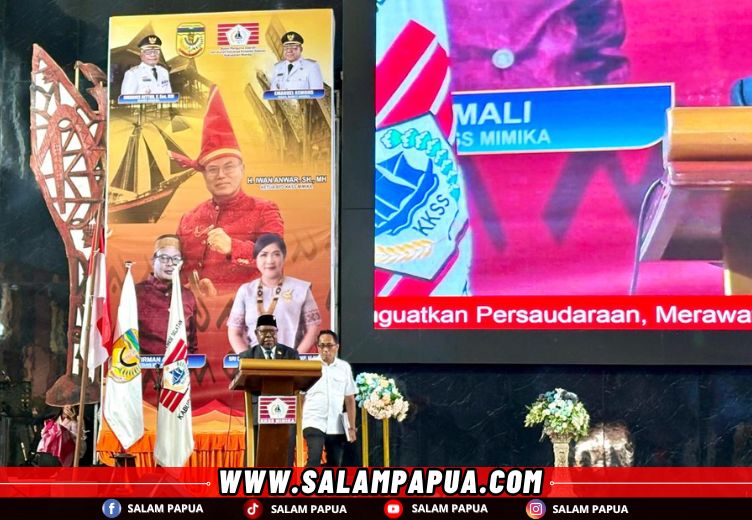 Sambutan Wakil Bupati Mimika, Emanuel Kemong (salampapua.com/Evita)