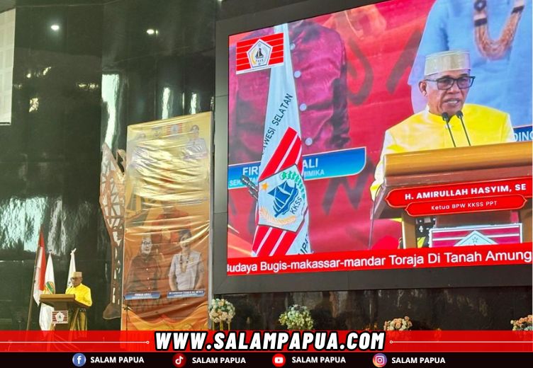 Sambutan Ketua DPW KKSS Provinsi Papua Tengah, Amirullah Hasyim (salampapua.com/Evita)