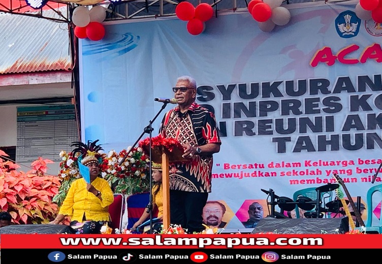 Sambutan Bupati Mimika Johannes Rettob (salampapua.com/Evita)